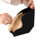 Modern black & rose gold wave coffee filter dispenser kitchen storage by Decorbites