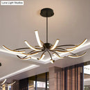 GobekUsa Black Rotating Stick LED Chandelier: Minimalist Acrylic Hanging Lamp for Dining Room