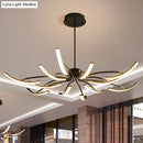 GobekUsa Black Rotating Stick LED Chandelier: Minimalist Acrylic Hanging Lamp for Dining Room