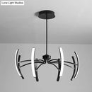 GobekUsa Black Rotating Stick LED Chandelier: Minimalist Acrylic Hanging Lamp for Dining Room