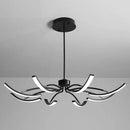 GobekUsa Black Rotating Stick LED Chandelier: Minimalist Acrylic Hanging Lamp for Dining Room