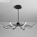 GobekUsa Black Rotating Stick LED Chandelier: Minimalist Acrylic Hanging Lamp for Dining Room