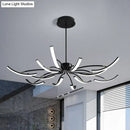 GobekUsa Black Rotating Stick LED Chandelier: Minimalist Acrylic Hanging Lamp for Dining Room
