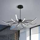 GobekUsa Black Rotating Stick LED Chandelier: Minimalist Acrylic Hanging Lamp for Dining Room