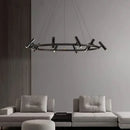 GobekUsa Black Round Ring Ceiling Chandelier Pendant SpotLight for Living Dining Room