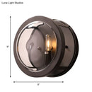 GobekUsa Modern Black Round Wall Sconce with Clear Crystal Accent - Stylish Metal 1 Bulb Light for Hallway