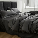 GobekUsa Grey Lines Stripes Duvet Cover Set Cotton Satin Jacquard Queen King Size