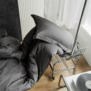 GobekUsa Grey Lines Stripes Duvet Cover Set Cotton Satin Jacquard Queen King Size