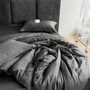 GobekUsa Grey Lines Stripes Duvet Cover Set Cotton Satin Jacquard Queen King Size