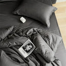 GobekUsa Grey Lines Stripes Duvet Cover Set Cotton Satin Jacquard Queen King Size