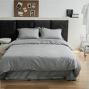 GobekUsa Grey Lines Stripes Duvet Cover Set Cotton Satin Jacquard Queen King Size