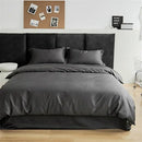 GobekUsa Grey Lines Stripes Duvet Cover Set Cotton Satin Jacquard Queen King Size