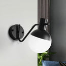 GobekUsa Modern Gold Wall Mount Sconce Light with Global Milk Glass Shade - 1 Light for Living Room
