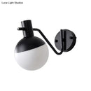 GobekUsa Modern Gold Wall Mount Sconce Light with Global Milk Glass Shade - 1 Light for Living Room