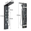 GobekUsa Black Shower Panel Column Wall Mount Rainfall Waterfall Faucet Hot Cold Mixer Tap