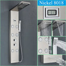 GobekUsa Black Shower Panel Column Wall Mount Rainfall Waterfall Faucet Hot Cold Mixer Tap