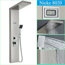 GobekUsa Black Shower Panel Column Wall Mount Rainfall Waterfall Faucet Hot Cold Mixer Tap