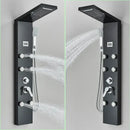GobekUsa Black Shower Panel Column Wall Mount Rainfall Waterfall Faucet Hot Cold Mixer Tap