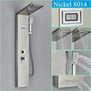 GobekUsa Black Shower Panel Column Wall Mount Rainfall Waterfall Faucet Hot Cold Mixer Tap