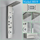 GobekUsa Black Shower Panel Column Wall Mount Rainfall Waterfall Faucet Hot Cold Mixer Tap
