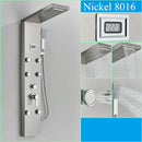 GobekUsa Black Shower Panel Column Wall Mount Rainfall Waterfall Faucet Hot Cold Mixer Tap