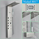 GobekUsa Black Shower Panel Column Wall Mount Rainfall Waterfall Faucet Hot Cold Mixer Tap