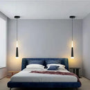 Modern black & silver conical tube led pendant lights kitchen island by Decorbites