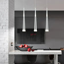 Modern black & silver conical tube led pendant lights kitchen island by Decorbites