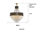 GobekUsa Crystal LED Chandelier Black Gold Finish for Dinning Room