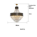 GobekUsa Crystal LED Chandelier Black Gold Finish for Dinning Room