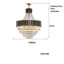 GobekUsa Crystal LED Chandelier Black Gold Finish for Dinning Room