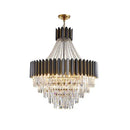GobekUsa Crystal LED Chandelier Black Gold Finish for Dinning Room
