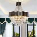 GobekUsa Crystal LED Chandelier Black Gold Finish for Dinning Room