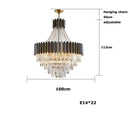 GobekUsa Crystal LED Chandelier Black Gold Finish for Dinning Room