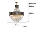 GobekUsa Crystal LED Chandelier Black Gold Finish for Dinning Room