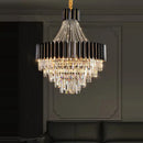 GobekUsa Crystal LED Chandelier Black Gold Finish for Dinning Room