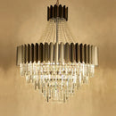 GobekUsa Crystal LED Chandelier Black Gold Finish for Dinning Room