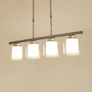 GobekUsa Cylinder Island Pendant Light Fixture - Modern Black/Silver, Clear Glass - Ideal for Kitchen