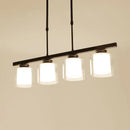 GobekUsa Cylinder Island Pendant Light Fixture - Modern Black/Silver, Clear Glass - Ideal for Kitchen