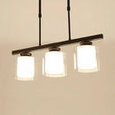 GobekUsa Cylinder Island Pendant Light Fixture - Modern Black/Silver, Clear Glass - Ideal for Kitchen
