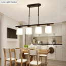 GobekUsa Cylinder Island Pendant Light Fixture - Modern Black/Silver, Clear Glass - Ideal for Kitchen