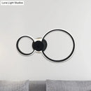GobekUsa Modern LED Hoop Wall Lamp with Acrylic Lighting - Black/White, 2/3 Lights in Warm/White/Second Gear