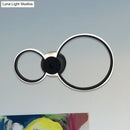 GobekUsa Modern LED Hoop Wall Lamp with Acrylic Lighting - Black/White, 2/3 Lights in Warm/White/Second Gear