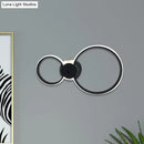 GobekUsa Modern LED Hoop Wall Lamp with Acrylic Lighting - Black/White, 2/3 Lights in Warm/White/Second Gear