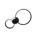 GobekUsa Modern LED Hoop Wall Lamp with Acrylic Lighting - Black/White, 2/3 Lights in Warm/White/Second Gear