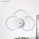 GobekUsa Modern LED Hoop Wall Lamp with Acrylic Lighting - Black/White, 2/3 Lights in Warm/White/Second Gear