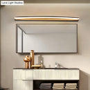 GobekUsa Curved LED Bathroom Vanity Light - Wall Mounted Minimalist Metal Lamp in Black with Warm/White Light