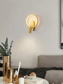GobekUsa Brass Copper LED Reading Wall LampLuxury Living Room Background Wall Spotlight