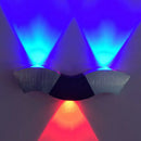 GobekUsa Metallic LED Wall Sconce with Wavy Black/Silver Design and Colorful Lights