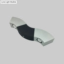 GobekUsa Metallic LED Wall Sconce with Wavy Black/Silver Design and Colorful Lights